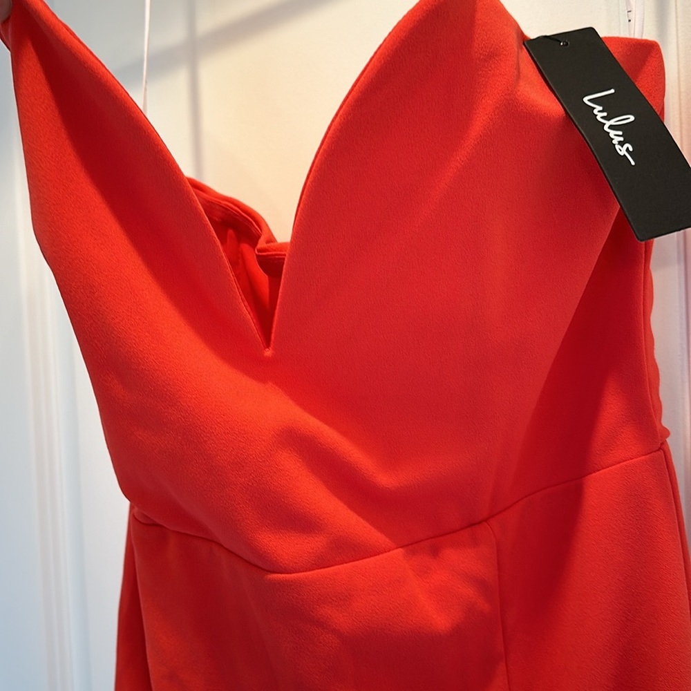 Lulus size M red strapless dress. - Picture 3 of 5